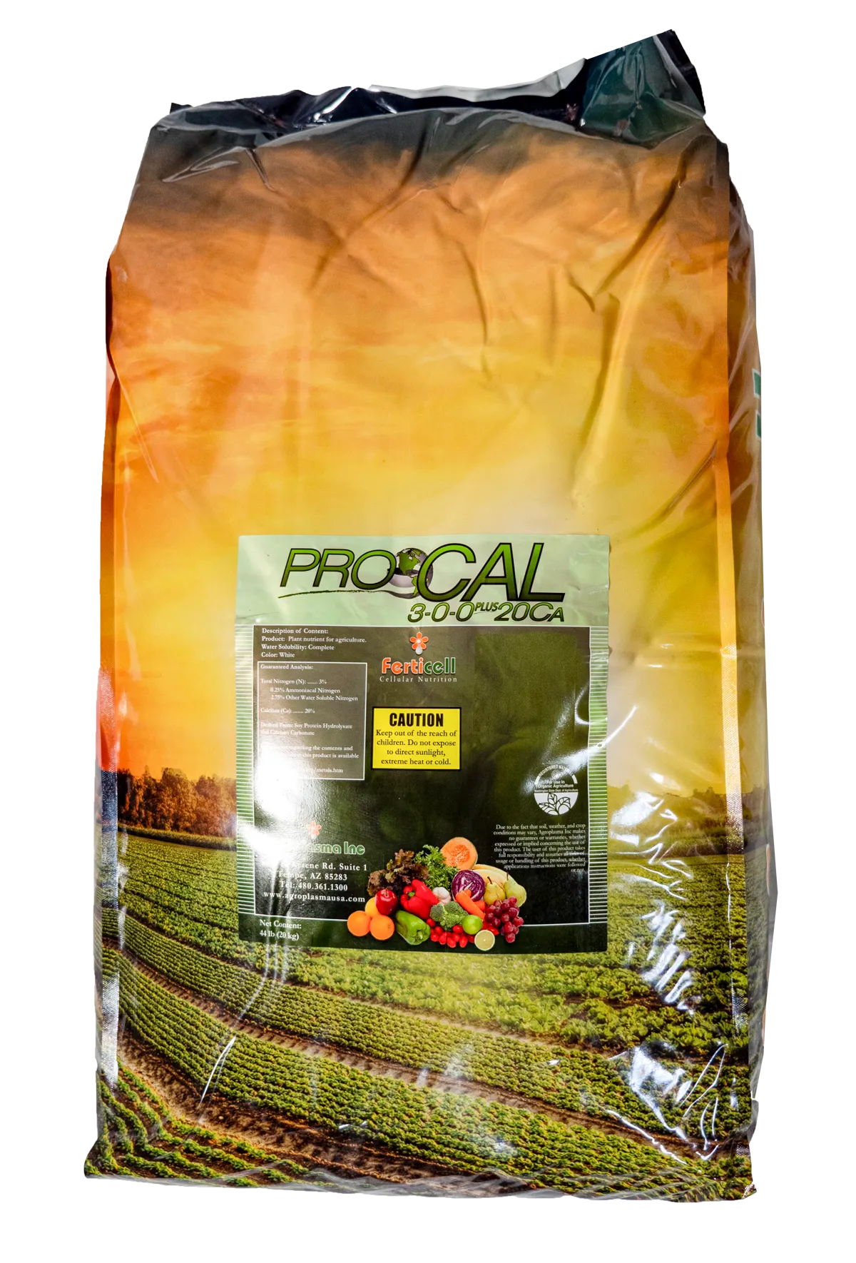 Ferticell ProCal 3-0-0 Plus 20CA soluble calcium 44 Lb. bag - WSDA