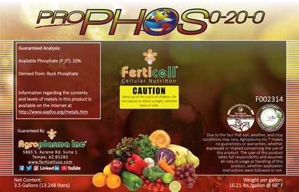 Ferticell Pro Phos 0-20-0 liquid Phosphorus WSDA Listed