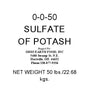 SULFATE OF POTASH (0-0-50) OMRI Listed