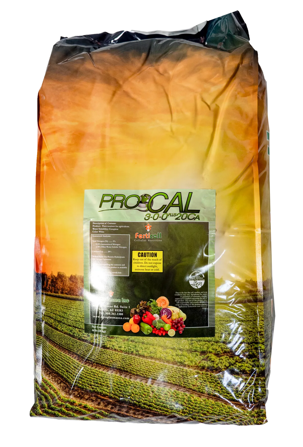 Ferticell ProCal 3-0-0 Plus 20CA soluble calcium 44 Lb. bag - WSDA Listed