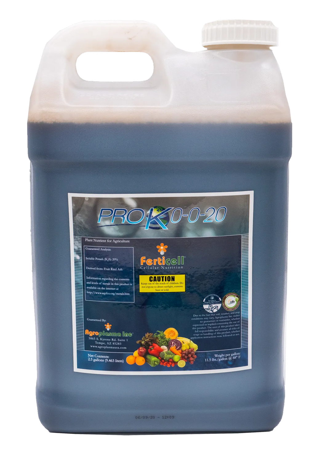 Ferticell Pro K 0-0-20 liquid Potassium 2.5 Gal - WSDA Listed