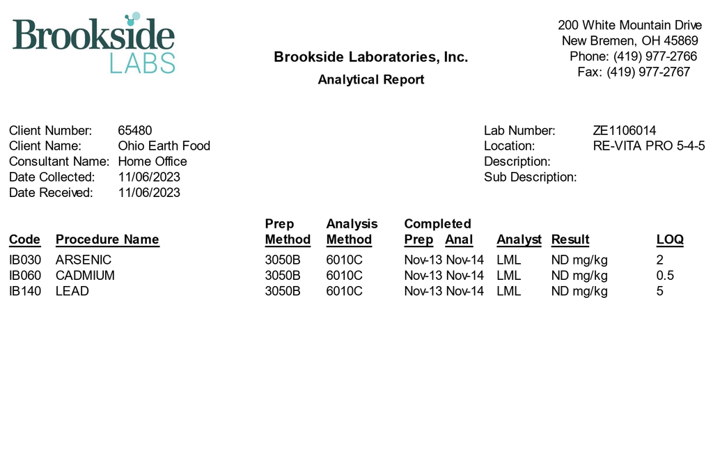 #1 For Commercial Growers Re-Vita Pro (5-4-5) 50# bag OMRI listed