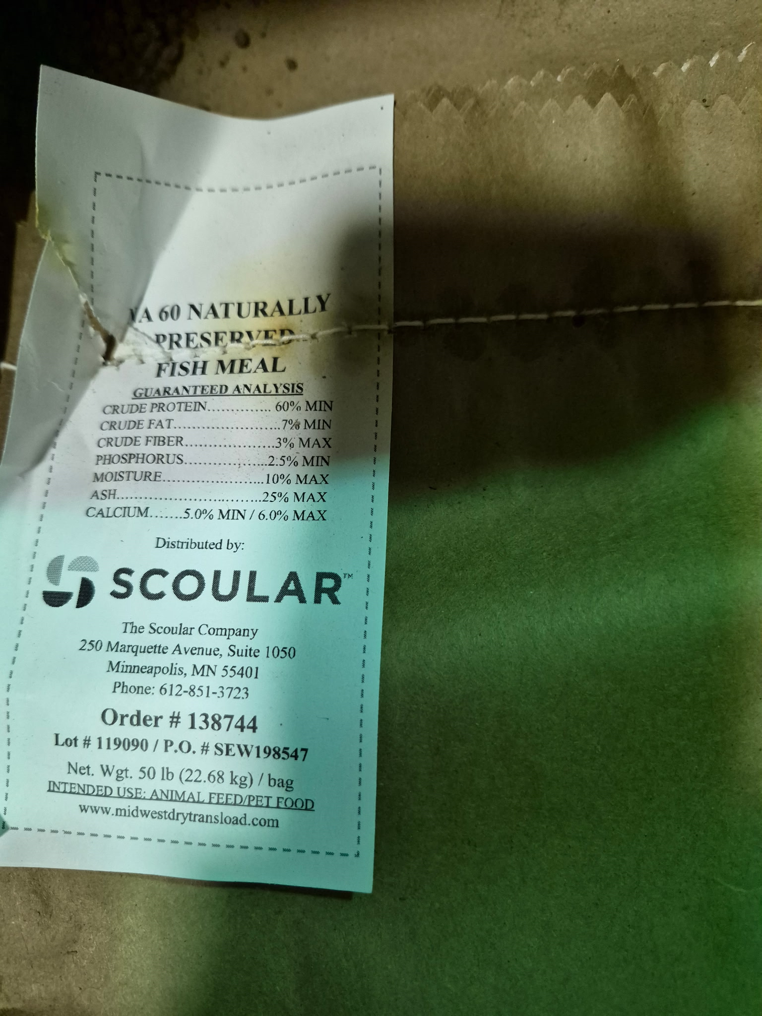 FISH MEAL (10-6-2) 50# bag for soil