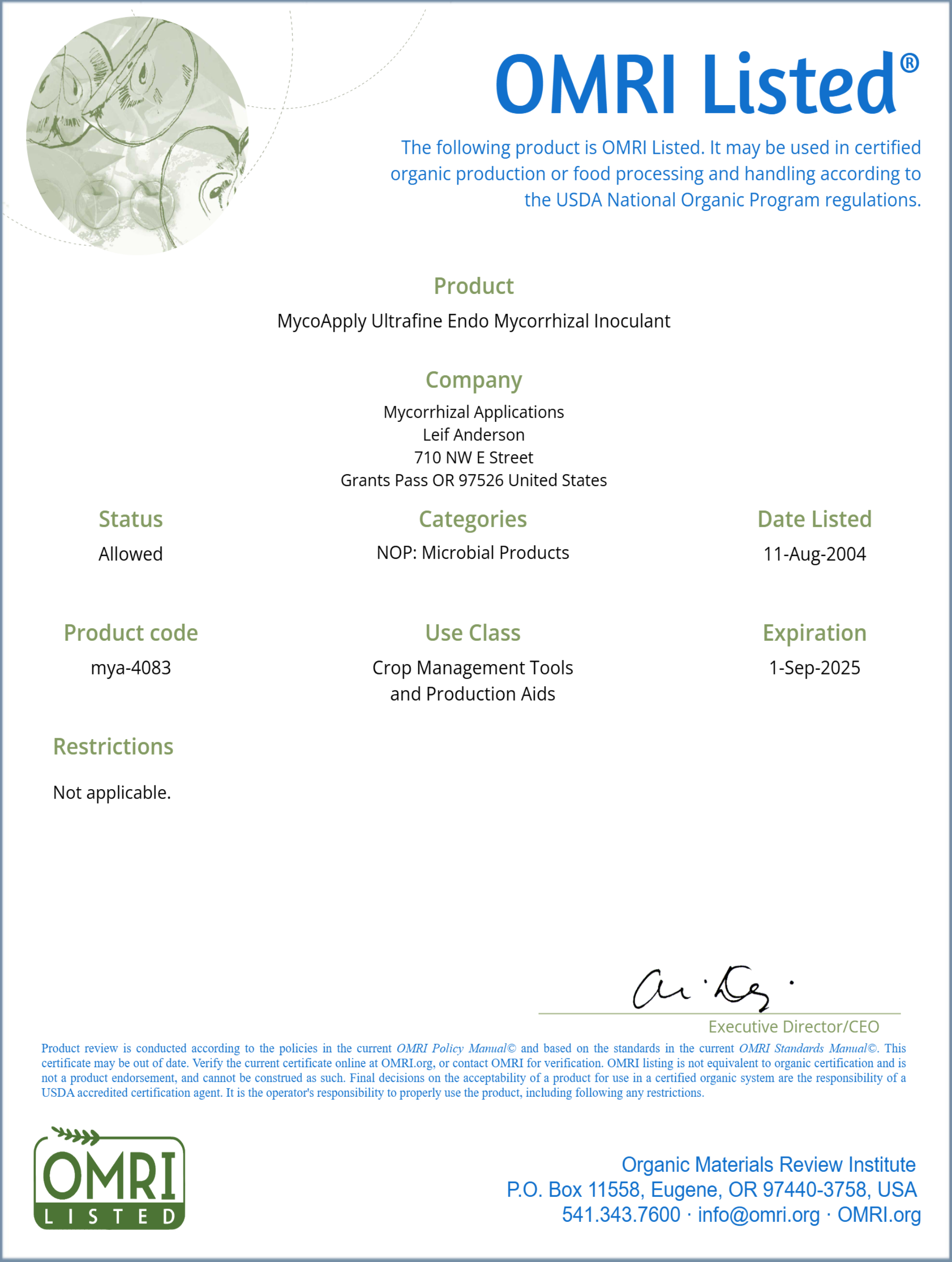 MycoApply Ultrafine Endo OMRI Listed 20# bag