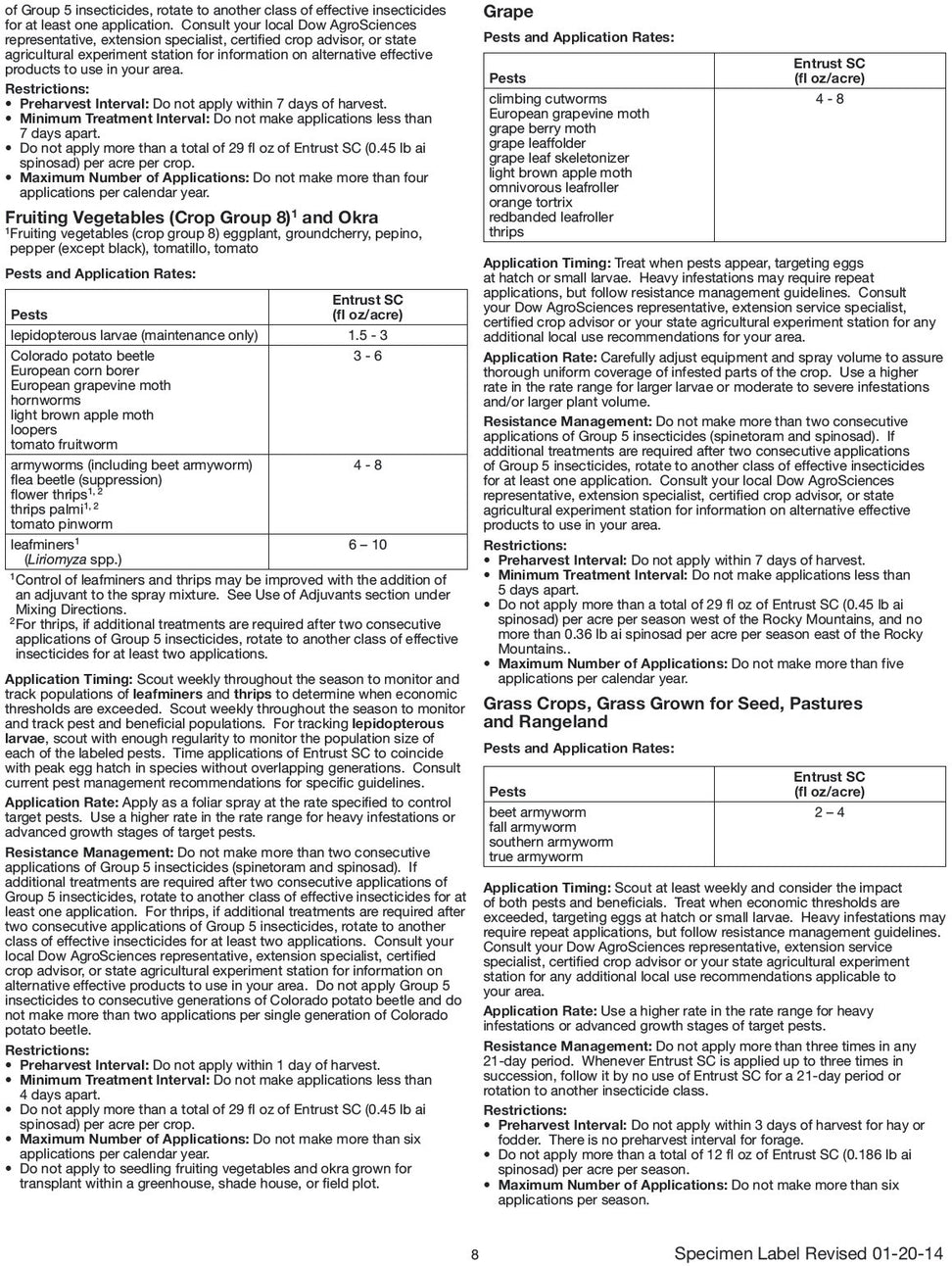 Entrust SC 22.5% Spinosad OMRI listed | Ohio Earth Food Organic Fertilizer
