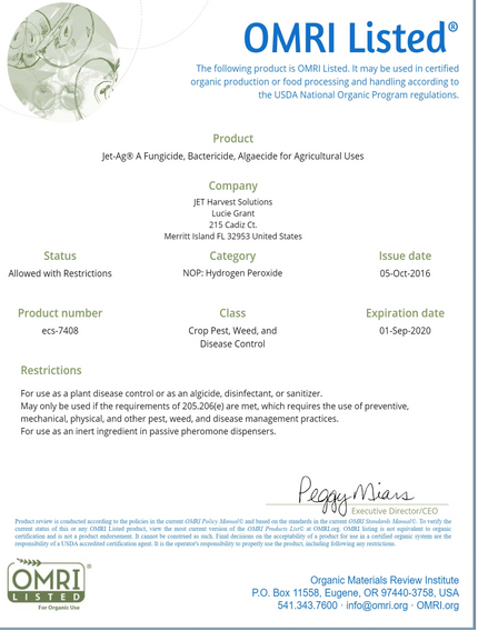 Marrone Jet Ag OMRI listed