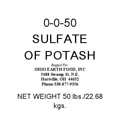 SULFATE OF POTASH (0-0-50) OMRI Listed
